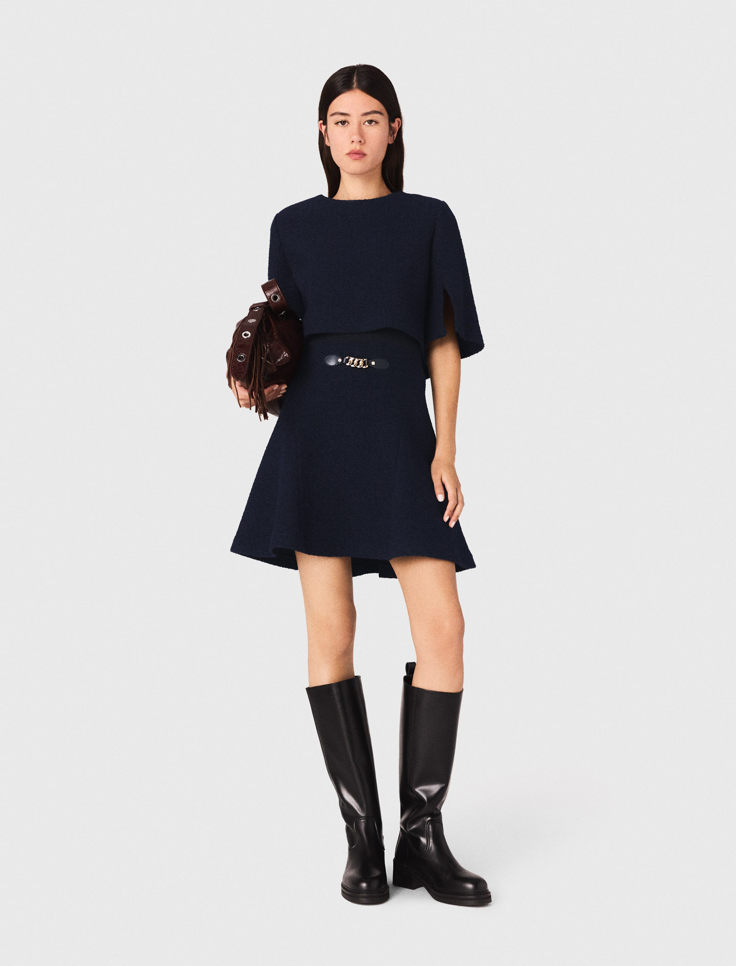 maje vestido azul marino